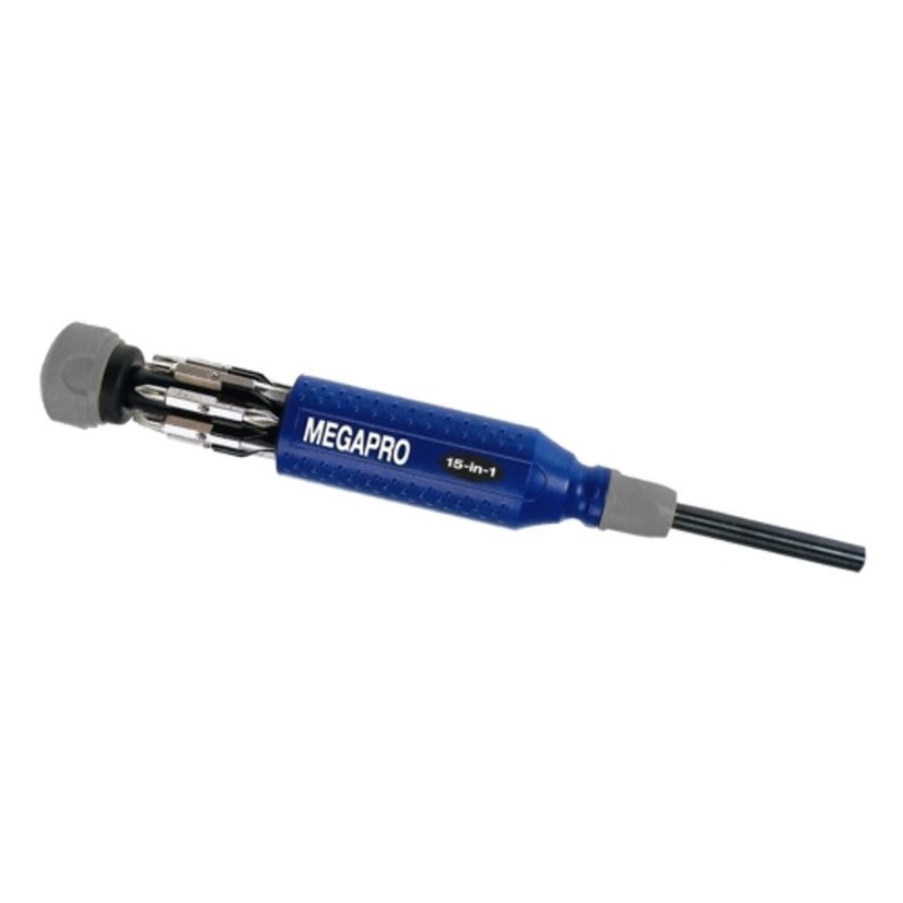 Minerallac 37200 15-In-1 Fully Loaded Multi-Bit Screwdriver, 6-Lobe/Phillips/Slotted/Square Point, Storage Handle, Plastic