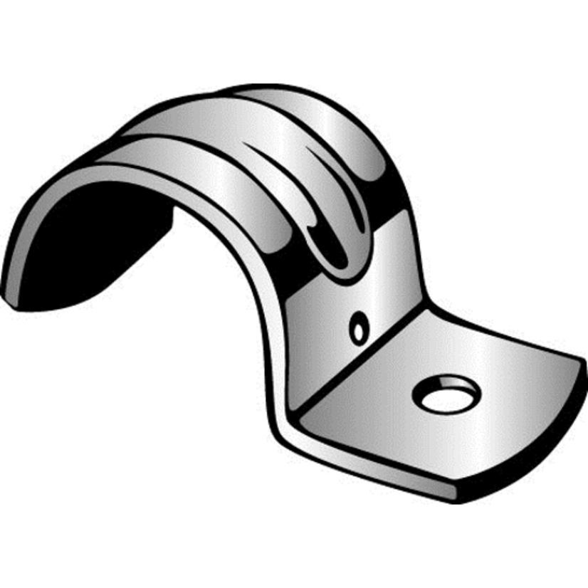Minerallac Minerallac Traditional Jiffy Clip MED40SS 1-Hole Medium Duty Conduit Strap, 1/2 in Conduit, 30 lb Load, 304 Stainless Steel