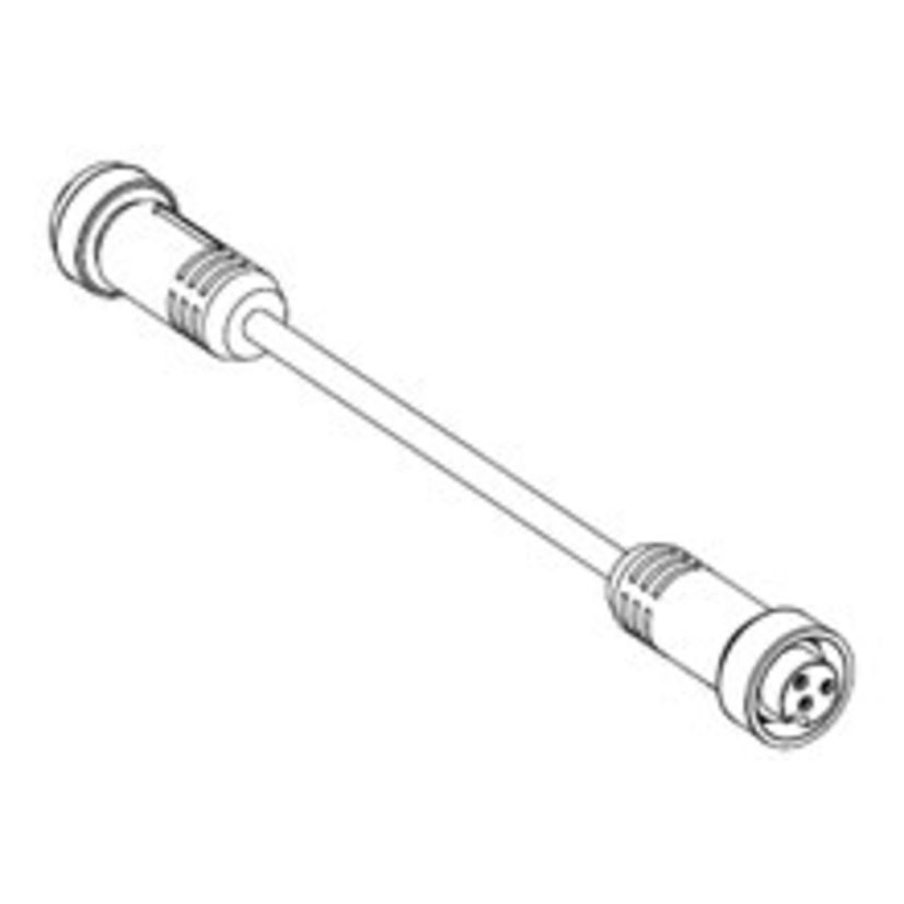 Molex Brad® Mini-Change® 113020A01F150 130010 A-Size Double Ended Straight Cordset, Male x Female Connector, 4.6 m L Cable, 3 Poles, Single Keyway