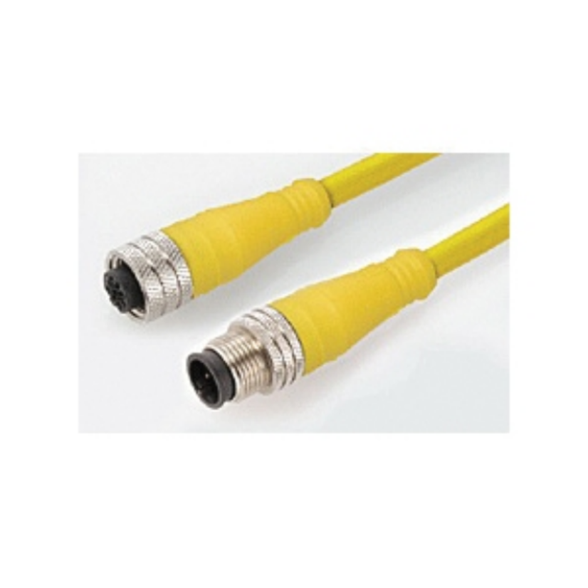 Molex Woodhead® Brad® Micro-Change® 120066-0861 Double End Cordset, M12 Straight Male x Straight Female Connector, 13 ft L Cable, 4 Poles, 1 Keyway