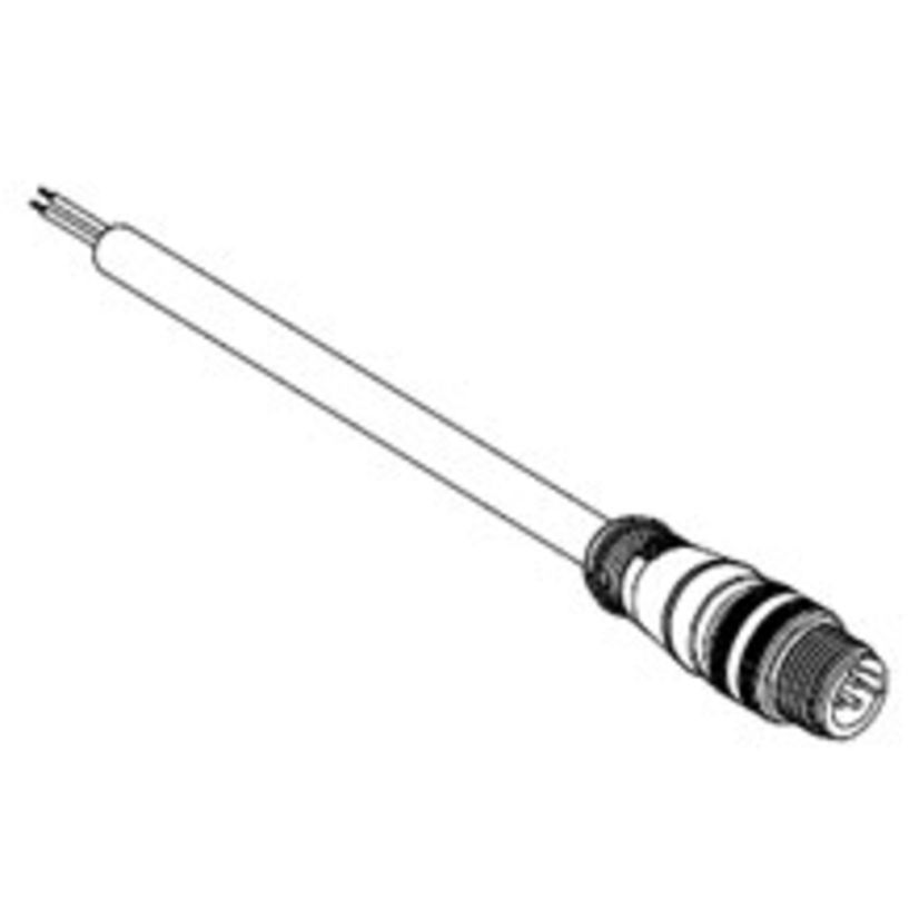 Woodhead Brad Micro-Change 120072-0551 Single End Cordset, 1/2-20 UNF Straight Male x Pigtail Connector, 6 ft L Cable, 5 Poles, Double Keyway
