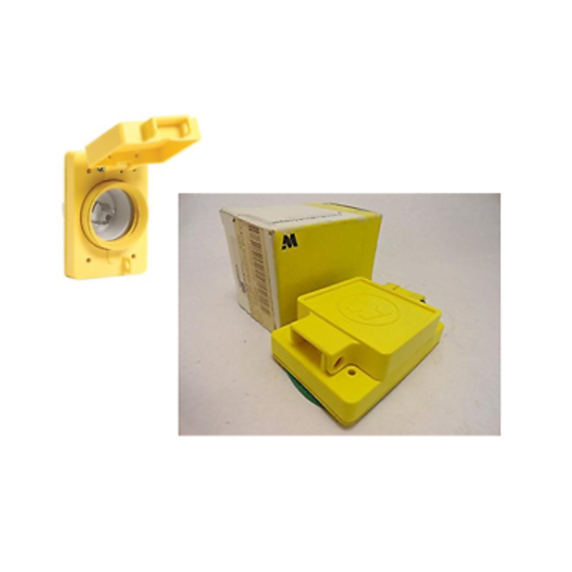 Molex Woodhead® 130155-0016 130155 C-Size Weatherproof Cover Assembly With Gasket, 1.82 in Dia, 4.63 in L x 3.13 in W, Single Receptacle Cover, Polycarbonate