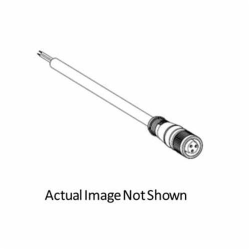 Brad Micro-Change Molex 703000D02F120 120072 Single Ended Cordset, 1/2-20 UNF Straight Female x Pigtail Connector, 3.7 m L Cable, 3 Poles, Dual Keyway
