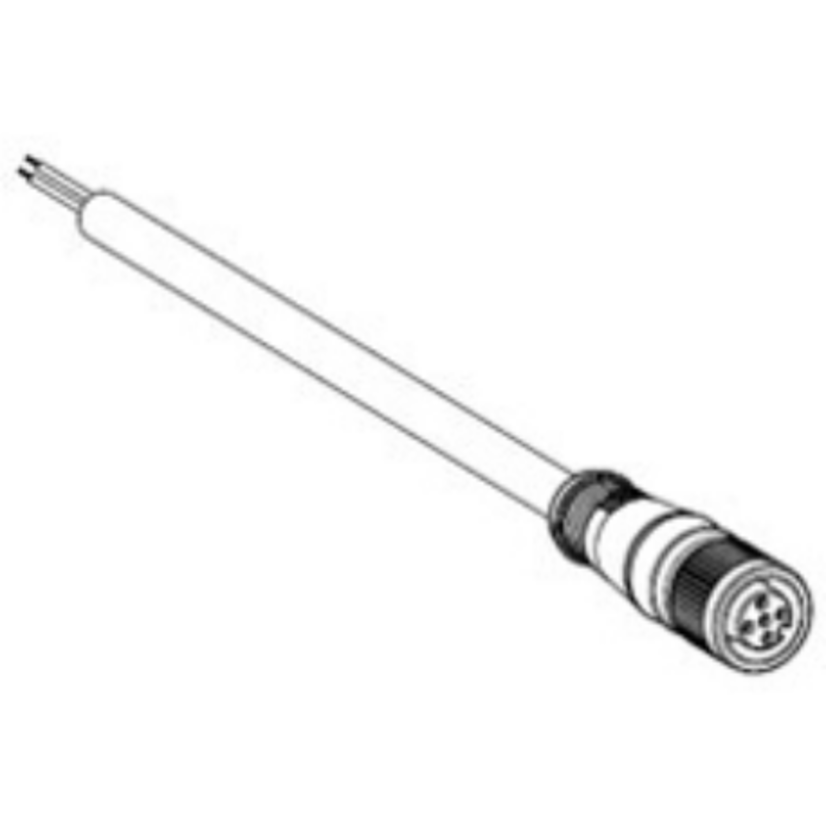 Molex Brad® Micro-Change® 803000A09M050 120065 Single Ended Cordset, M12x1 Straight Female x Pigtail Connector, 5 m L Cable, 3 Poles, Single Keyway