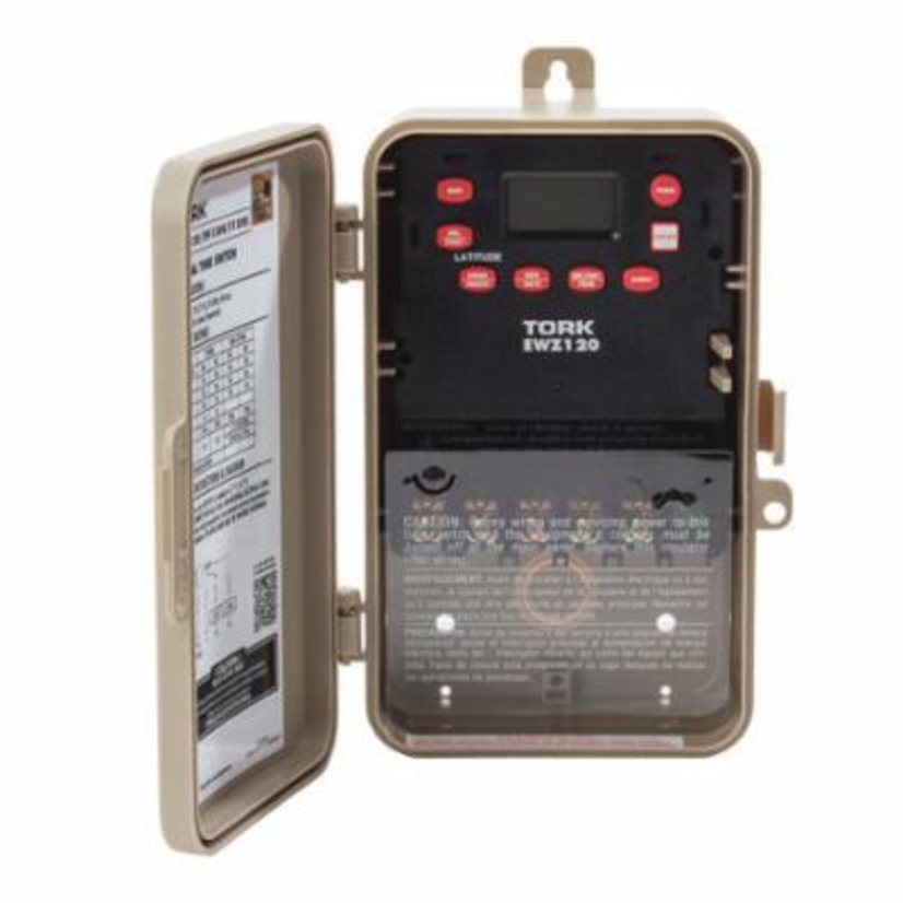 NSi Tork® EWZ120 Time Switch, 1 to 240 min Setting, 120 to 277 VAC, 1-1/2 hp, 2 hp, SPDT Contact, 1 Pole