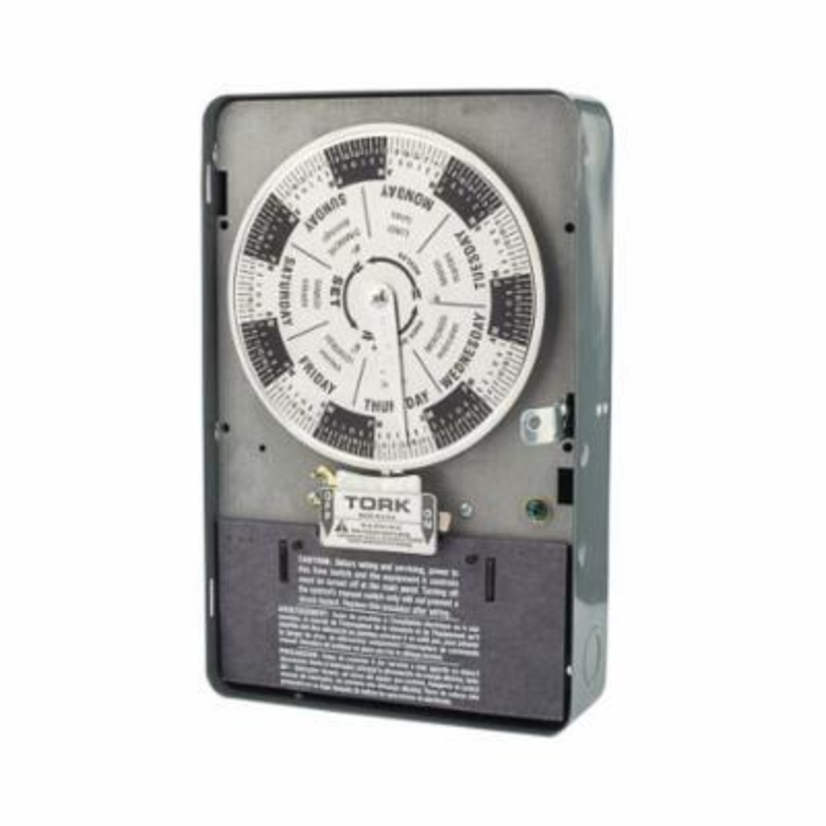 NSI Tork® W400B Auto Off Interval Mechanical Time Switch, 7 days Setting, 120 VAC, 2 hp, 4PST Contact, 4 Poles