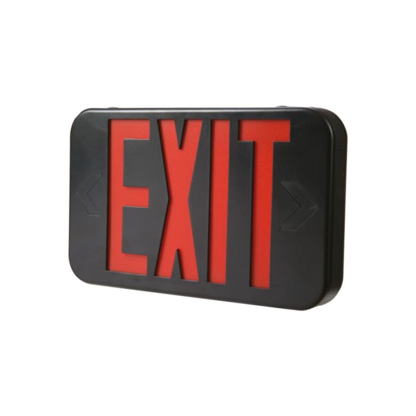 Sure-Lites APX7RBK All-Pro APX Rectangular Self-Powered Universal Face Exit Sign, LED Lamp, 0.99/1.14 W Fixture, 120 to 277 V, Black Housing, Exit Legend