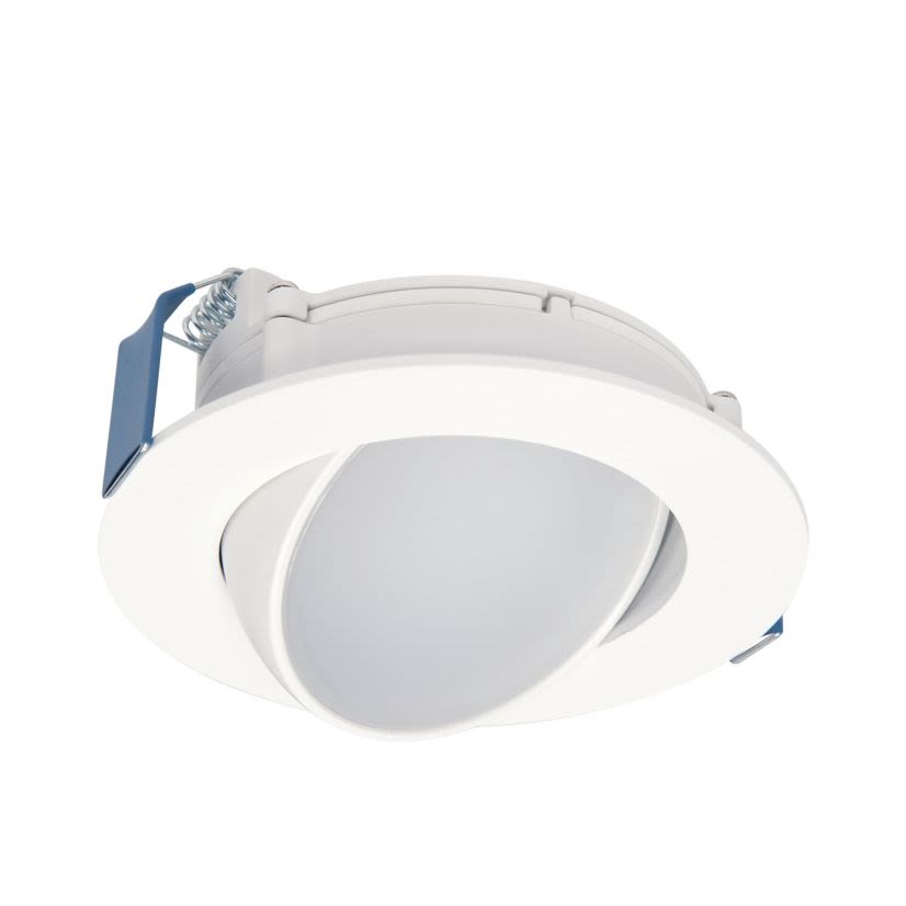 Halo MicroEdge HLA406FL9FS1EMWR Directional Selectable Downlight, LED Lamp, 10.5 W Fixture, 4.73 in Ceiling Opening, 120 V, Die Cast Aluminum Housing