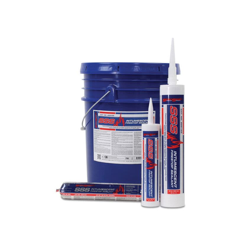 SpecSeal SSS100 SSS Intumescent Firestop Sealant, Tube Container, Composition: Aluminum Trihydrate, Crystalline Silica and Sulfuric Acid Compound with Graphite, 4 hr Fire Rating, Red, -10 to 185 deg F, 29.2 g/L VOC