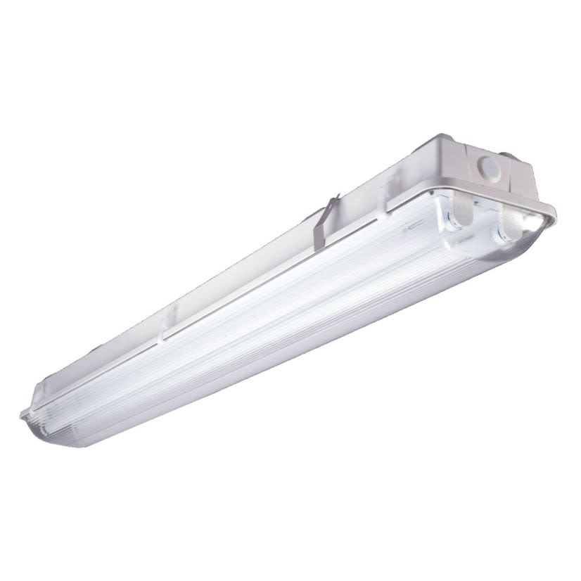 Cooper Lighting Metalux® 8TVT3-232DR-UNV-EB81-WL-GT4-U Rectangular Vaportight Light Fixture, (2) T8 Fluorescent Lamp, 120 to 277 VAC, Pearl Gray Housing