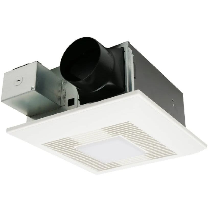 Panasonic WhisperFit FV-0511VFL1 DC/LED, Pick-A-Flow 50,80,110 CFM ENERGY STAR Quiet Ceiling Bathroom Exhaust Fan, Flex-Z Fast Install Bracket