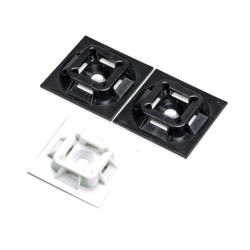 Panduit® ABM100-A-D Cable Tie Mount, 4-Way, Rubber Adhesive Tape Mount, 0.19 in W Tie, Nylon, White