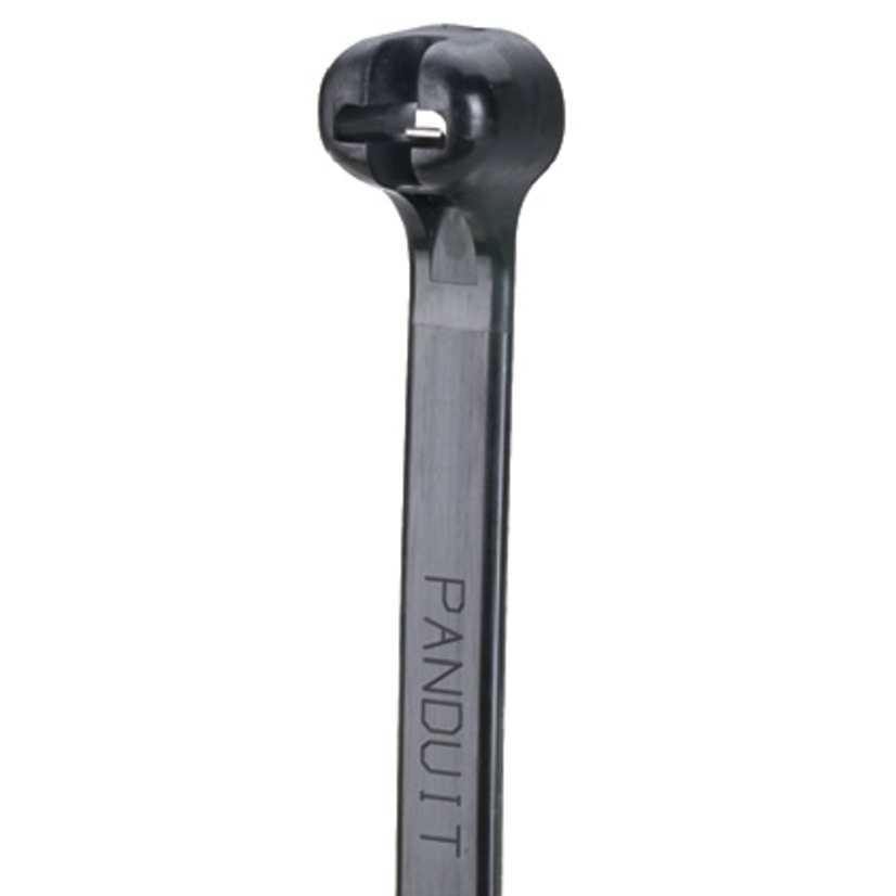 Panduit Dome-Top Barb Ty BT1.5I-C0 BT Series Weather-Resistant Intermediate Cross Section Cable Tie, 6.1 in L x 0.141 in W x 0.041 in THK, Nylon 6.6, Black