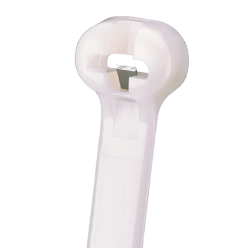 Panduit Dome-Top Barb Ty BT2I-M BT Series Intermediate Cross Section Cable Tie, 8 in L x 0.141 in W x 0.041 in THK, Nylon 6.6, Natural