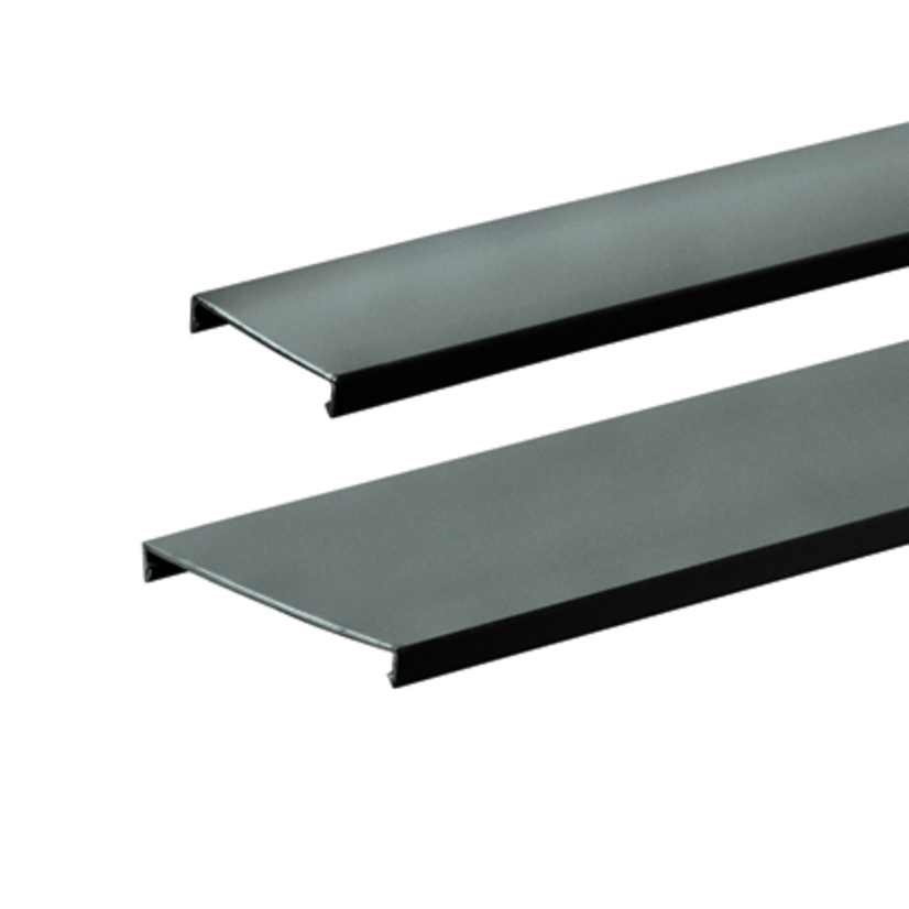 Panduit C1BL6 Type-C Wiring Duct Cover, 6 ft L x 1-1/4 in W x 0.35 in H, PVC, Black