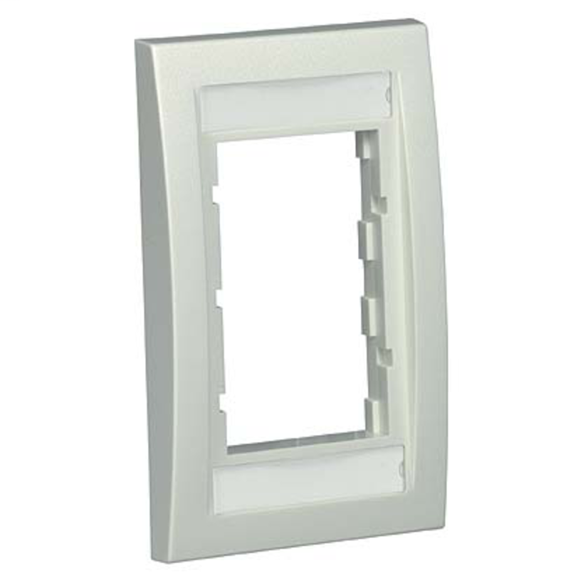 Panduit® PanNet™ Mini-Com® CBEIWY Executive Vertical Faceplate Frame, 1 Gangs, ABS, Off-White, For Use With Module Insert