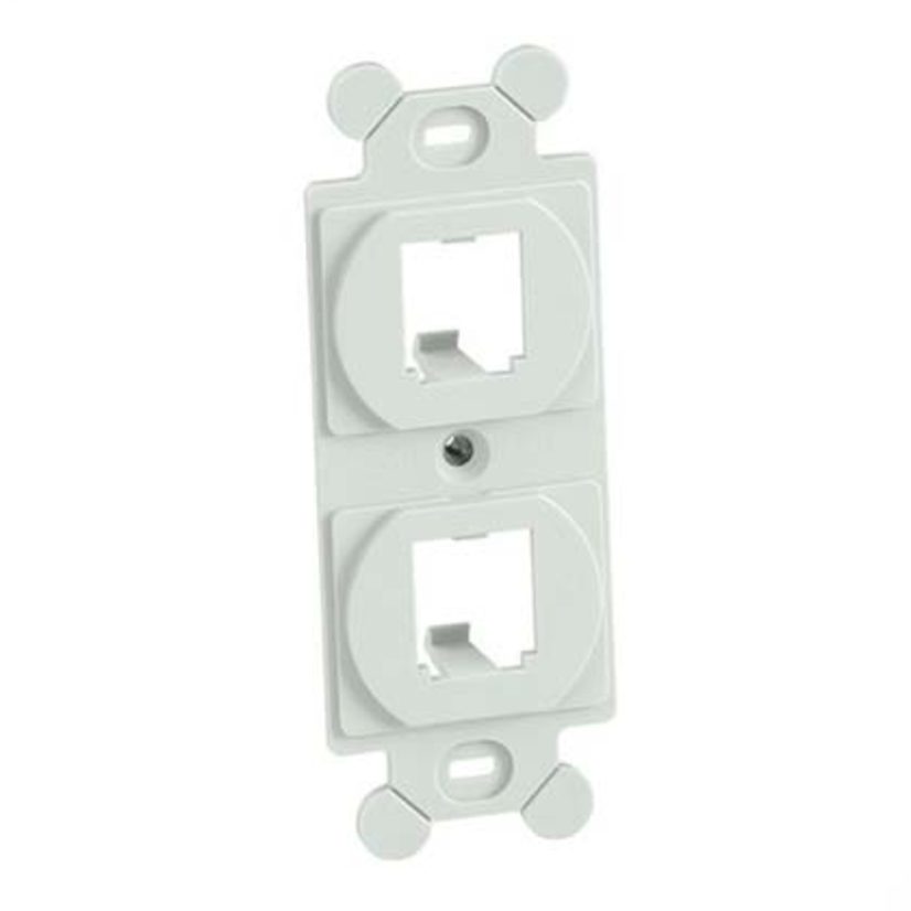 Panduit® Mini-Com® CF1062IWY Duplex Module Frame, 1 Gangs, 2 Ports, ABS, Off-White, For Use With Mini-Com® Modules