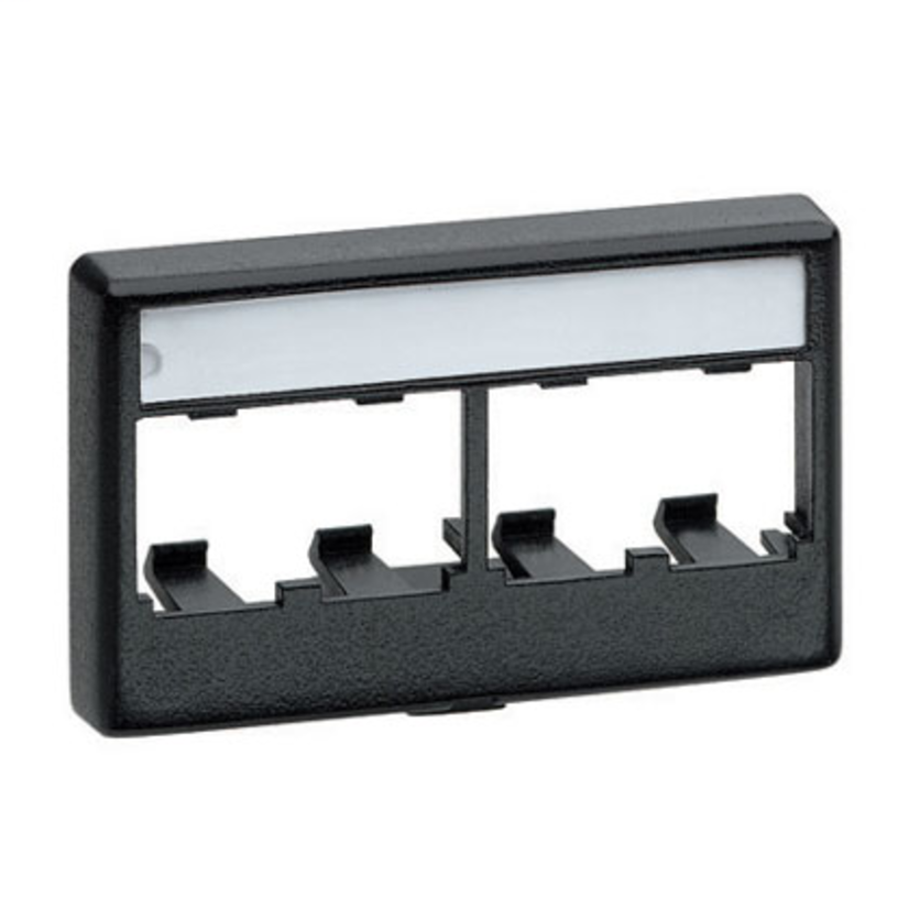 Panduit PanNet CFFPL4IG Flat Space Modular Furniture Faceplate, 4 Ports, Mini-Com Module, Snap-Fit Mount, ABS