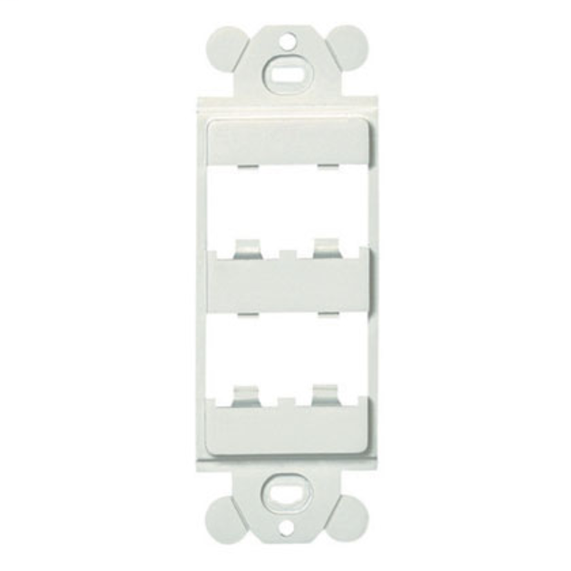 Panduit® Mini-Com® CFG4WH Flat Module Frame, 1 Gangs, 4 Ports, ABS, White, For Use With Mini-Com® Modules