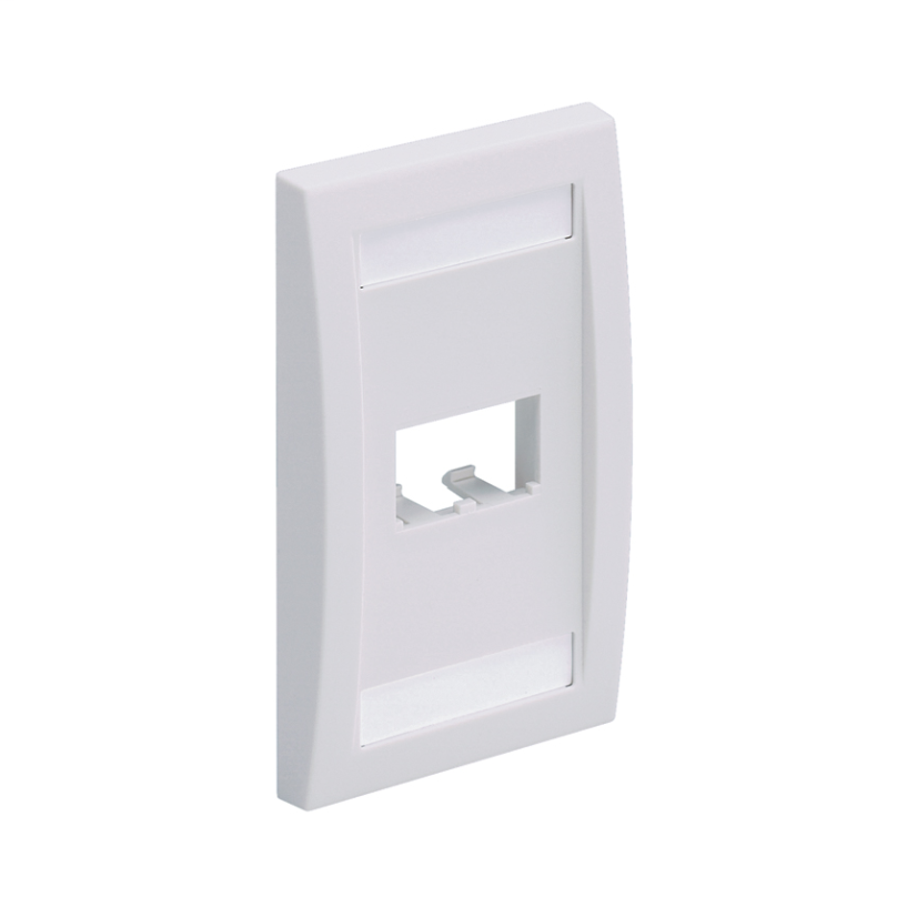Panduit Mini-Com PanNet CFPE2EIY Executive Series Flat Vertical Faceplate, 1 Gangs, 2 Ports, Mini-Com Module, Fastened Mount, ABS