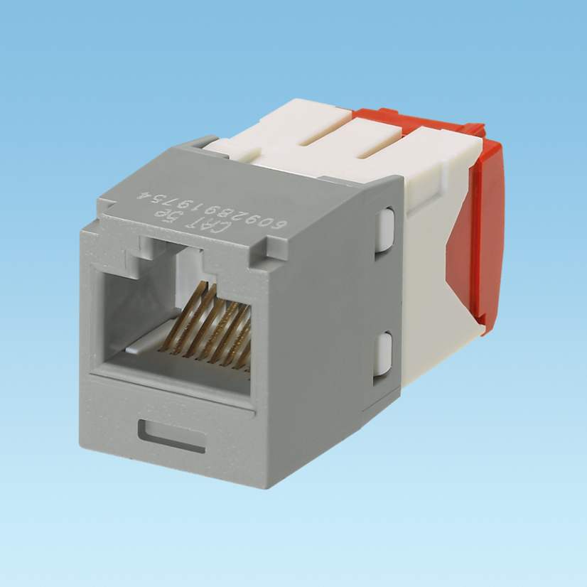 Panduit PanNet Mini-Jack TX5e CJ5E88TGIG 1-Slot 8-Position 8-Wire Universal TG Style Unshielded Jack Module, Cat 5e RJ45/Mini-Com Module, Surface Mount, 1 Port, ABS/Plastic, International Gray