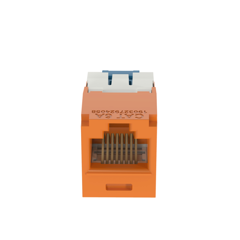 Panduit 10Gig PanNet TX6A CJ6X88TGOR-24 8-Position 8-Wire Universal TG Style Unshielded Jack Module, Cat 6A RJ45/Mini-Com Module, 1 Port, ABS/Polycarbonate, Orange