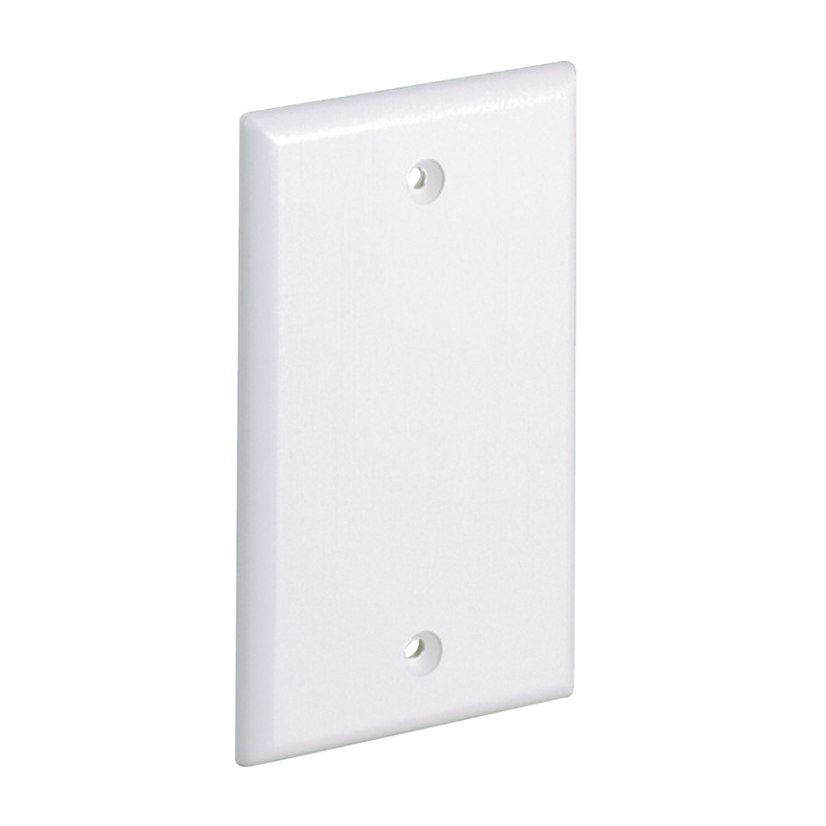 Panduit® Pan-Way™ CPNWH CPN Classic 1-Gang Blank Cover Faceplate, For Use With Pan-Way™ JBP2S and JBP2D Surface Mount Outlet Box, ABS, White