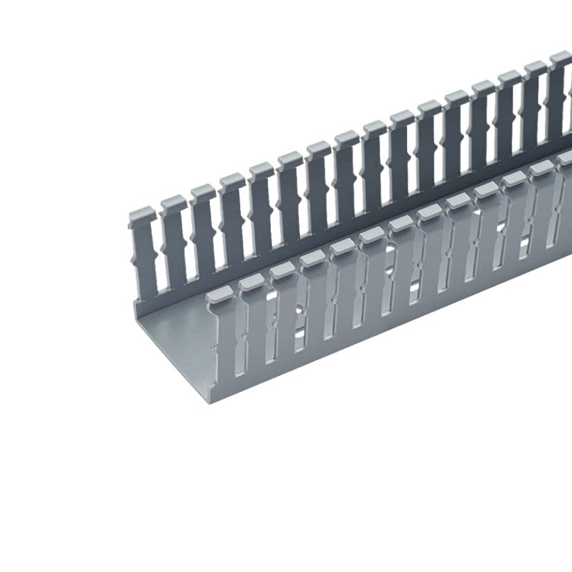 Panduit Panduct F.5X1LG6 Type F Base Wiring Duct, 0.2 in Narrow Slot Slot, 0.69 in W x 1 in D, PVC