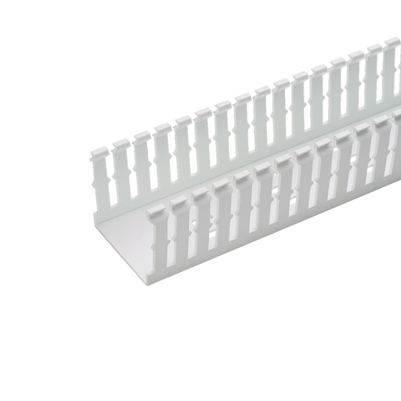 Panduit Panduct F2X1.5WH6 Type F Base Wiring Duct, 0.2 in Narrow Slot Slot, 2-1/4 in W x 1-1/2 in D, PVC