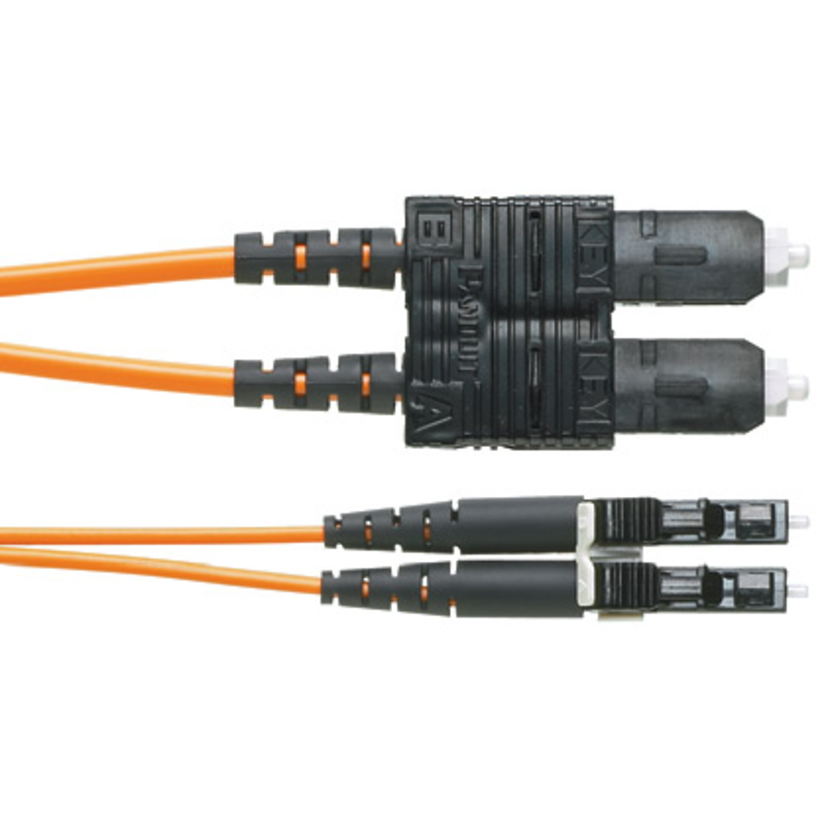 Panduit Opti-Core F62ERLNSNSNM001 OM1 Zipcord Riser OFNR Standard IL Fiber Optic Patch Cord, 2 Fiber, 62.5 um Core, 1 m L