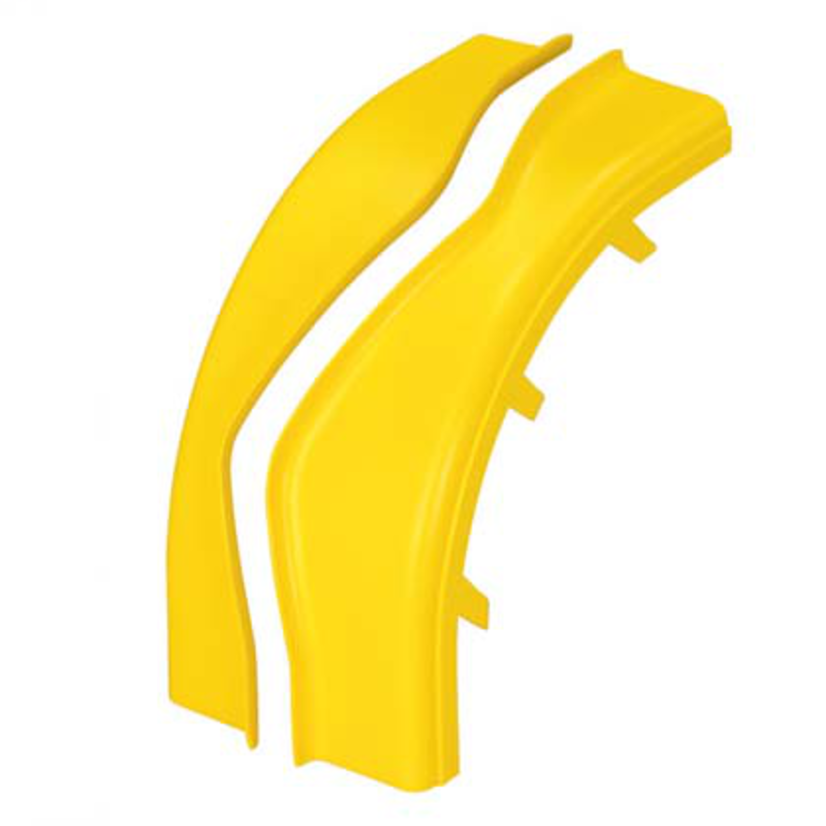 Panduit® FiberRunner® FROVRASC4YL Outside Vertical Right Angle Split Cover, 5.3 in W Tray, ABS