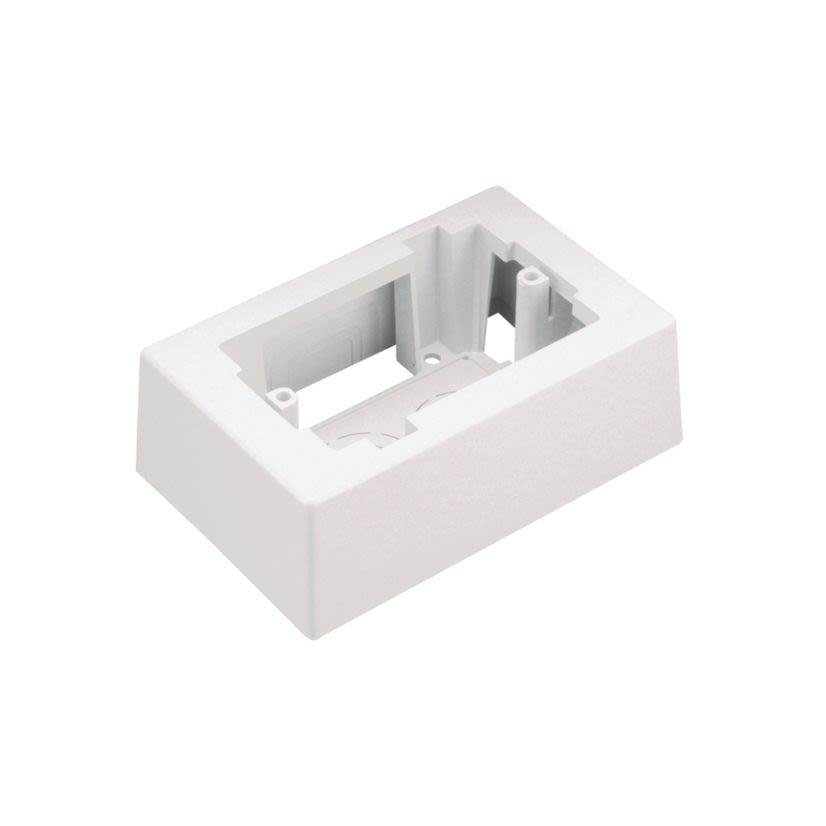Panduit® Pan-Way™ JB1IG-A 1-Gang Low Voltage Outlet Box With Adhesive Tape, 5.09 in L x 3.34 in W x 1-3/4 in H, ABS, International Gray