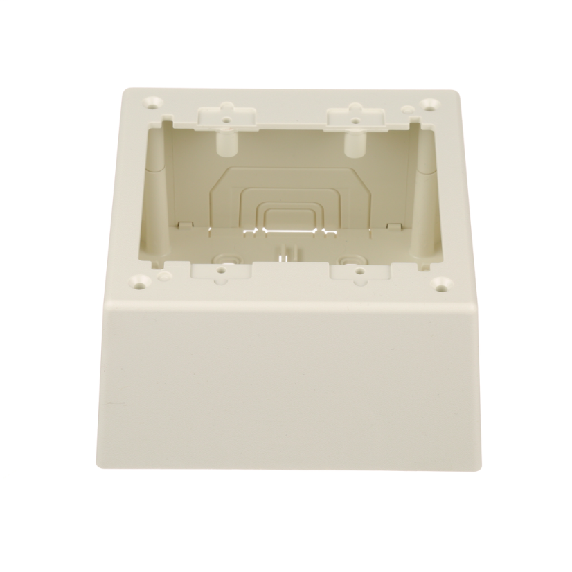 Panduit® Pan-Way™ JBP2DIW 2-Gang Deep Power Rated Outlet Box, 5.22 in L x 5.22 in W x 2-3/4 in H, PVC, Off-White