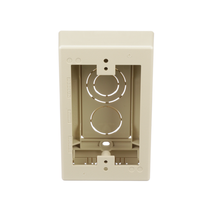 Panduit JBX3510EI-A 2-Piece 1-Gang Low Voltage Snap Together Snap Together Outlet Box, 5 in L x 3.26 in W x 1.62 in H, PVC, Electric Ivory