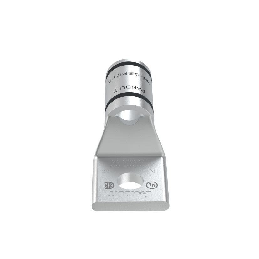 Panduit® Pan-Lug™ LCA1/0-14-X LCA 1-Hole Compression Lug, 1/0 AWG Copper/Stranded Conductor, Die Code: P42, 1/4 in Stud, Copper
