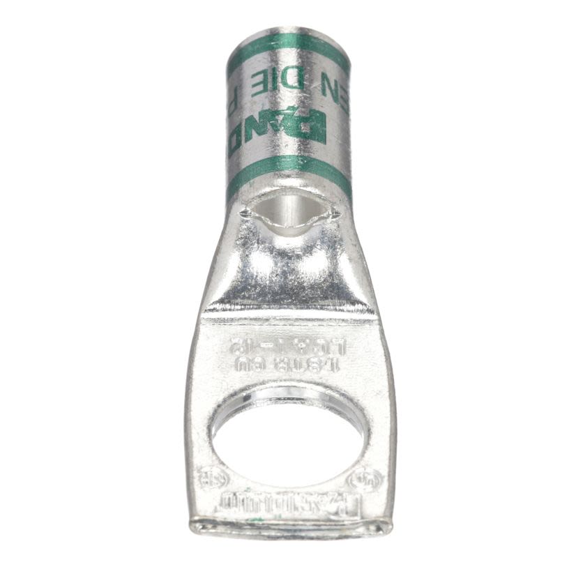 Panduit® Pan-Lug™ LCA1-12-E LCA 1-Hole Compression Lug, 1 AWG Copper/Stranded Conductor, Die Code: P37, 1/2 in Stud, Copper