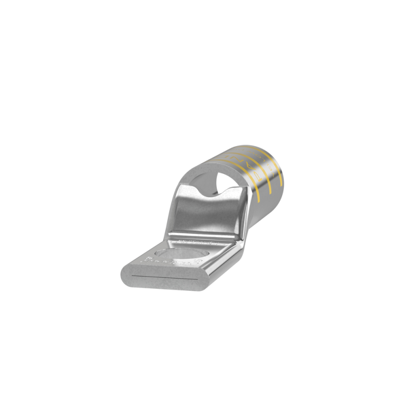 Panduit Pan-Lug LCAN250-38-X 1-Hole Compression Lug Connector With Inspection Window, 250 kcmil Stranded Copper Conductor, Die Code: P62, 3/8 in Stud, Tin Plated Copper