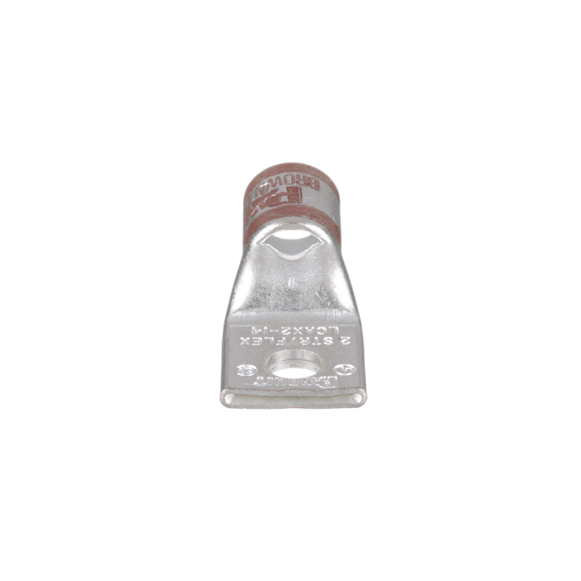 Panduit® Pan-Lug™ LCAX2-14-E LCAX 1-Hole Compression Lug, 2 AWG Class B, C, G, H, I, K, M and DLO Copper Conductor, Die Code: P33, 1/4 in Stud, Tin Plated Copper