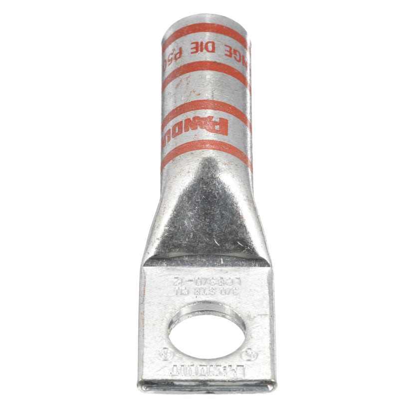 Panduit Pan-Lug LCB3/0-12-X 1-Hole Compression Connector Lug, 3/0 AWG Stranded Copper Conductor, Die Code: P50, 42.767 in Stud, Tin Plated Copper