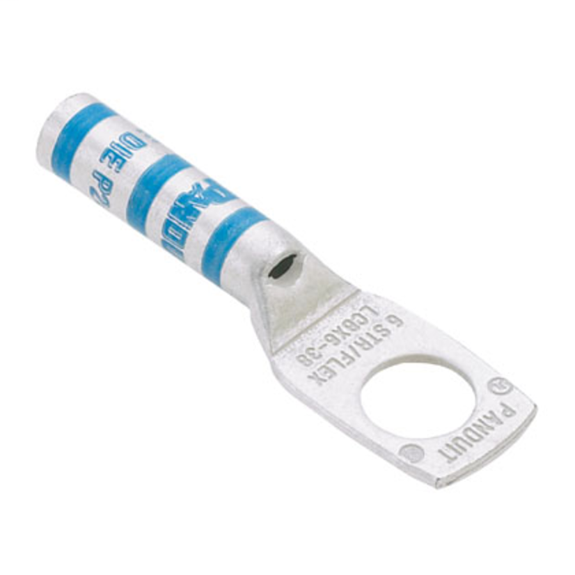 Panduit Pan-Lug LCBX250-12-X 1-Hole Compression Lug, 250 kcmil, 262.6 kcmil Flexible Copper Conductor, Die Code: P62, 42.767 in Stud, Copper