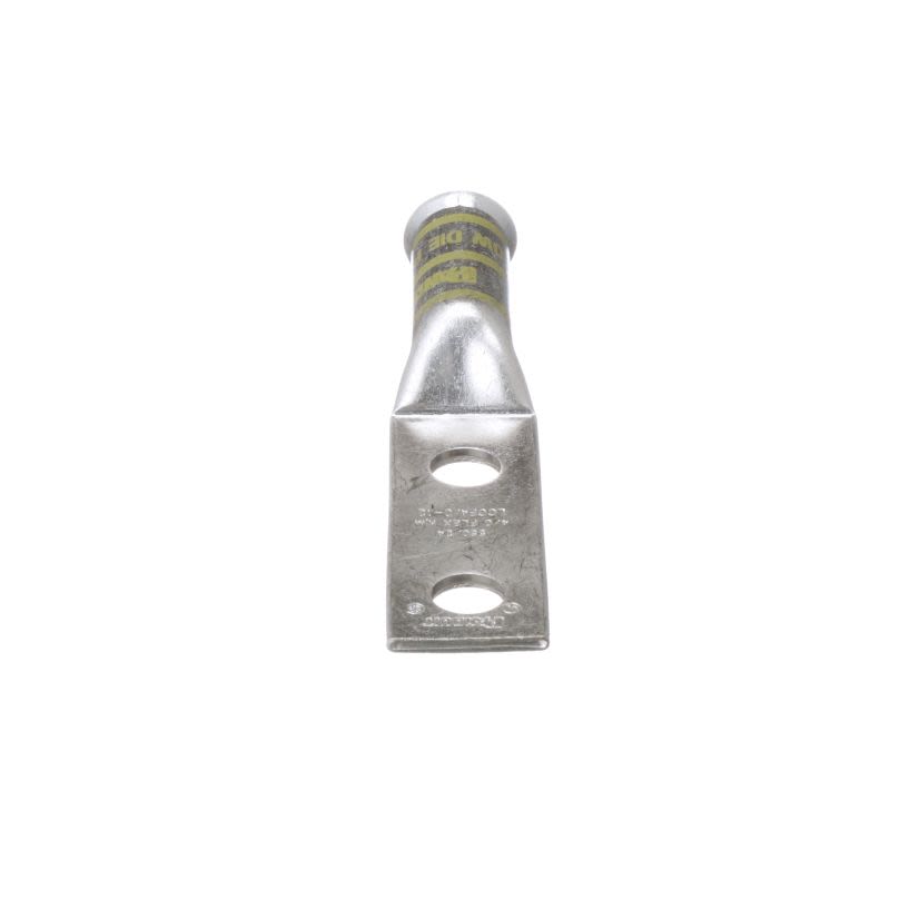 Panduit® Pan-Lug™ LCCF4/0-12-X LCCF 2-Hole Compression Lug, 4/0 AWG Class K, M and DLO Copper Conductor, Die Code: P62, 1/2 in Stud, Tin Plated Copper