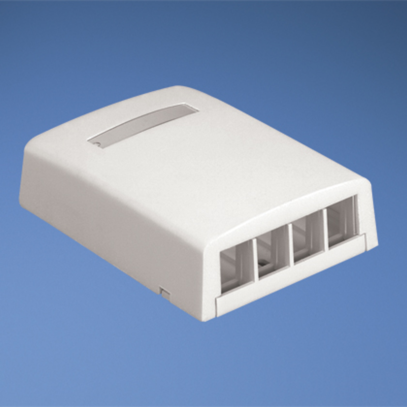 Panduit® NetKey™ NK4BXIW-AY Elongated Surface Mount Box, Keystone 4 Module, For Use With LD3, LDP3, LD5, LDP5, LD10 and LDP10 Pan-Way® Raceway, Surface Mount, ABS
