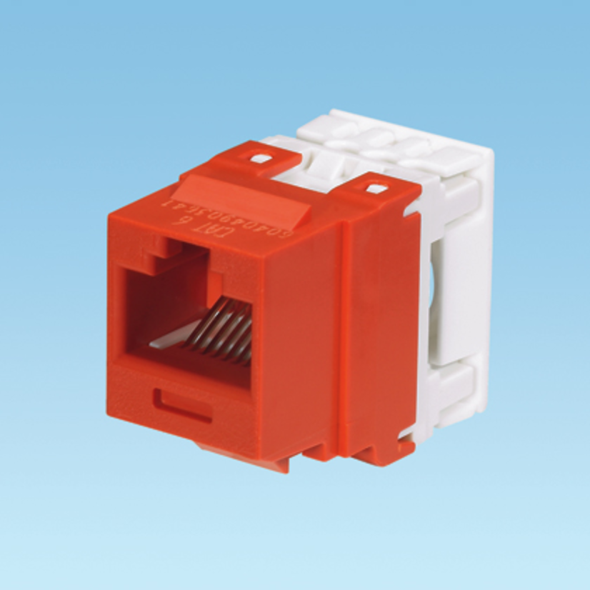 Panduit® NetKey™ NK688MRD 8-Position 8-Wire Cat 6 Punchdown Unshielded Keystone Jack Module, ABS/Polycarbonate, Red