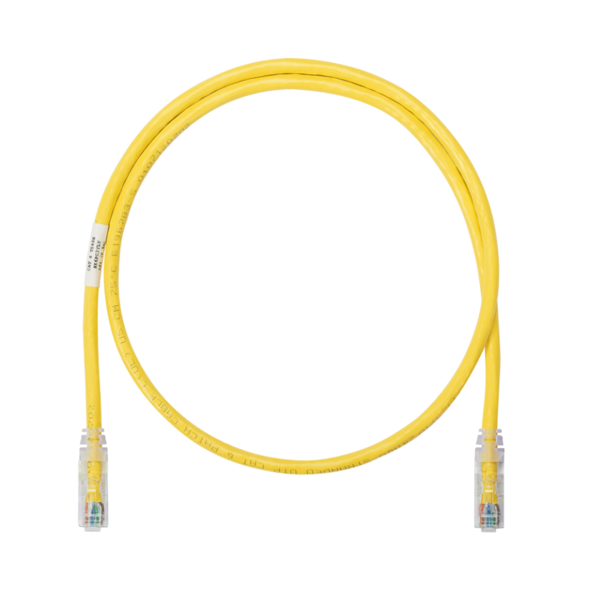 Panduit® NetKey® NK6PC5YLY U/UTP Patch Cord, Cat 6, 24 AWG Copper Conductor, Modular Plug Connector, 5 ft L Cord, Yellow