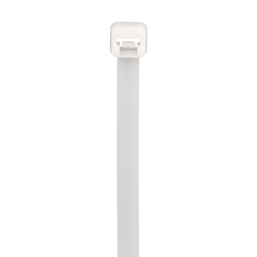 Panduit® Pan-Ty™ PLT2S-M Plenum Rated Standard Cable Tie, 7.4 in L x 0.19 in W x 0.05 in THK, Nylon 6.6, Natural