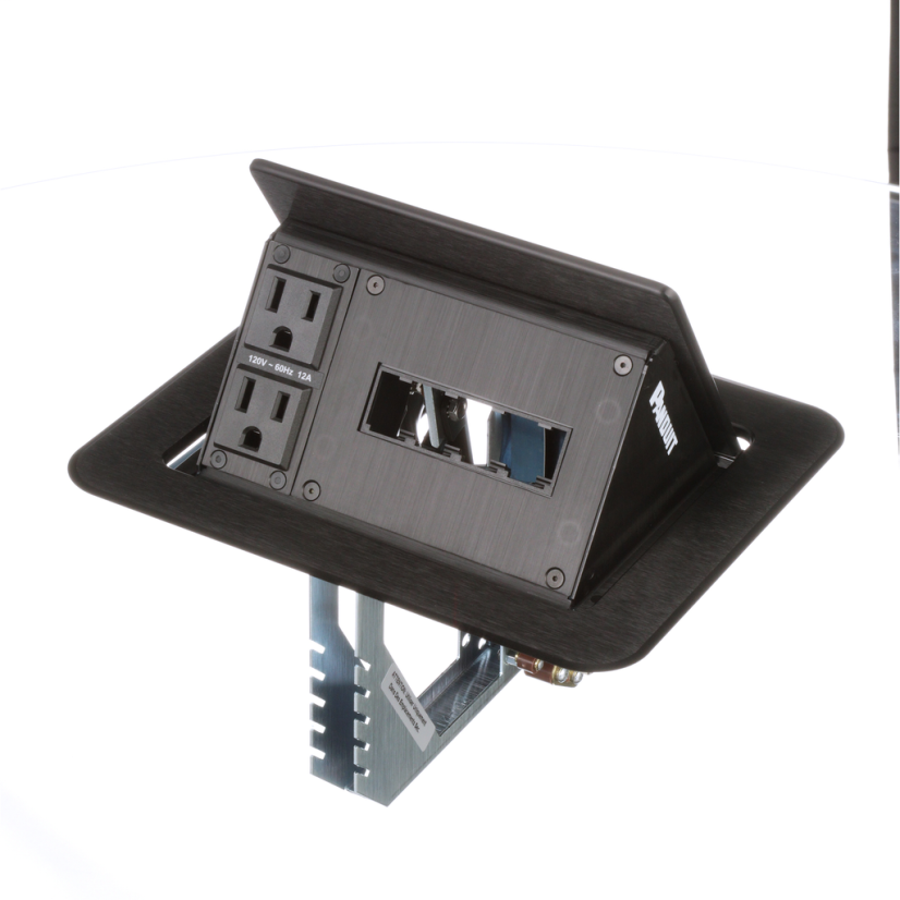 Panduit PND110 Tilt Up Style Table Box, Aluminum, 7.65 in L x 6.53 in W x 4.11 in H