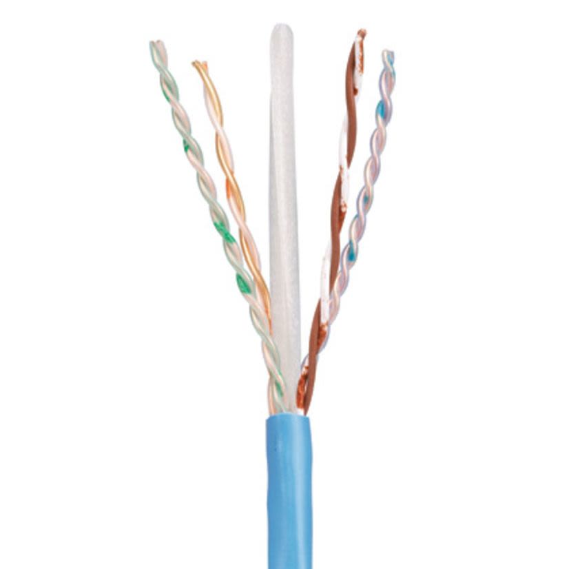 Panduit® PUP6004BU-W TX6000™ Enhanced Type CMP Cat 6 U/UTP Plenum Cable, 80 VAC, (4 Pairs) 23 AWG Bare Copper Conductor, 1000 ft L