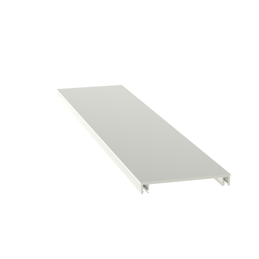 Panduit Pan-Way T70CIW10 T-70 Channel Raceway Cover, 10 ft L x 2.76 in W x 0.36 in H, PVC, Off-White