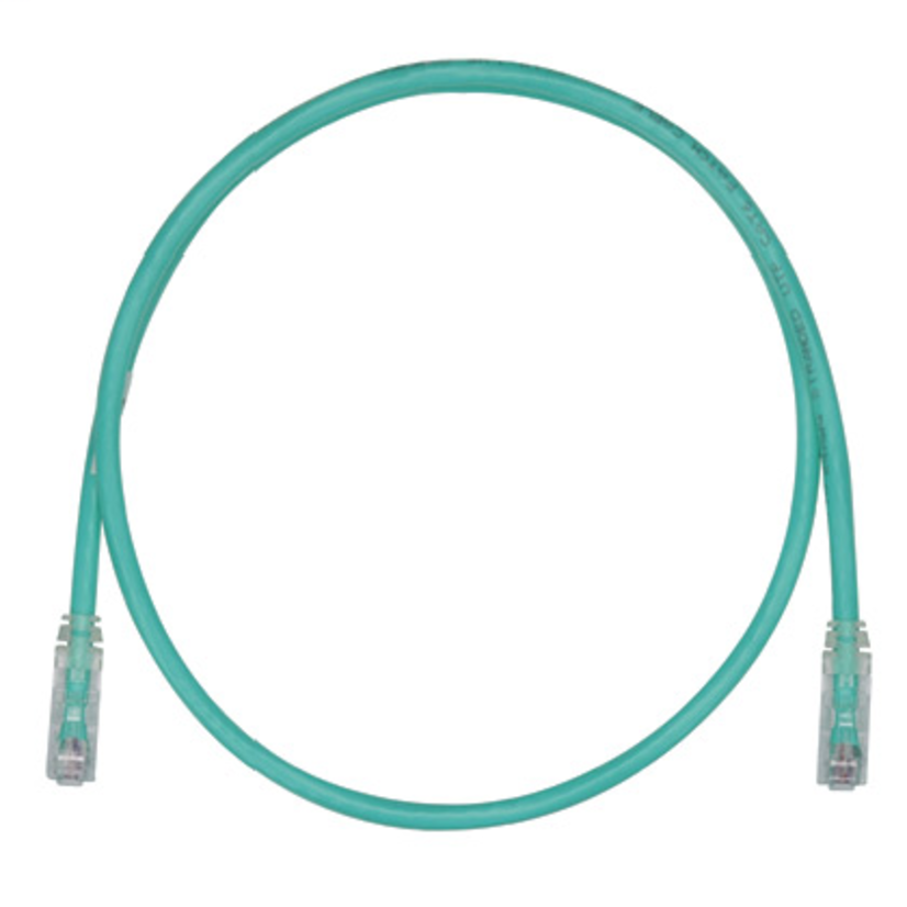 Panduit® PanNet® TX6™ PLUS UTPSP7GRY U/UTP Patch Cord, Cat 6, 24 AWG Copper Conductor, Modular Plug Connector, 7 ft L Cord, Green