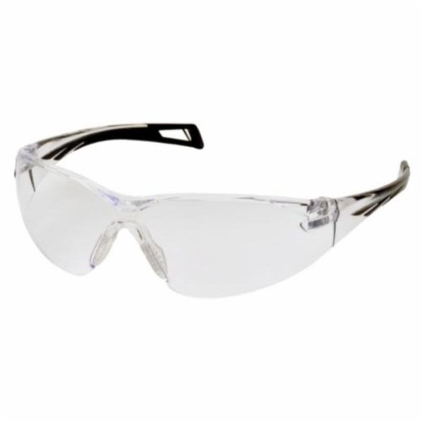 Pyramex SB7110ST Safety Eyewear, Anti-Fog, Clear Lens, Black, Plastic Frame, Polycarbonate Lens, ANSI Z87.1, CE EN166